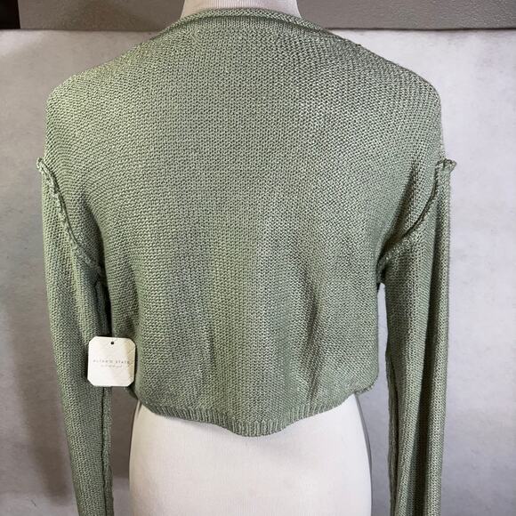 NWT Altar'd State Desert Sage Green Shrug Open Front Cardigan Short Women's XS - Picture 2 of 6